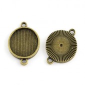 1x Connector Brons Cabochon 18 mm