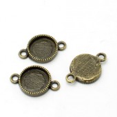 1x Cabochon setting Brons Connector