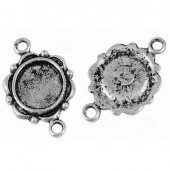 1x Cabochon Connector Antiek Zilver cabochon 10 mm