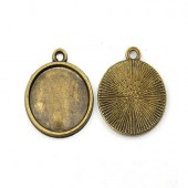 1x Cabochon setting Brons 12 mm