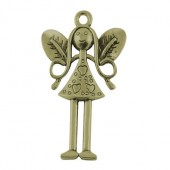 Meisje/Engel bedeltje brons