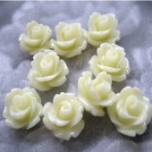 1x Cabochon Roosje Pastel Geel