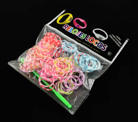 260x loombandjes wit getreept mix