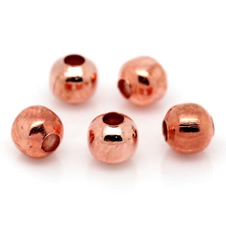 100x Metalen gladde kraal Donker RoseGold