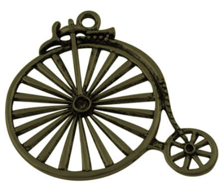 1x Antieke Fiets Bedel Brons