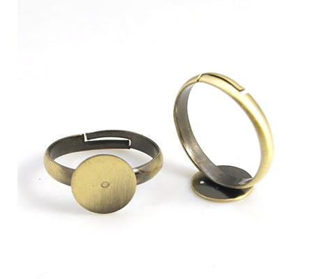 1x Plakring Brons Plakvlak 10 mm