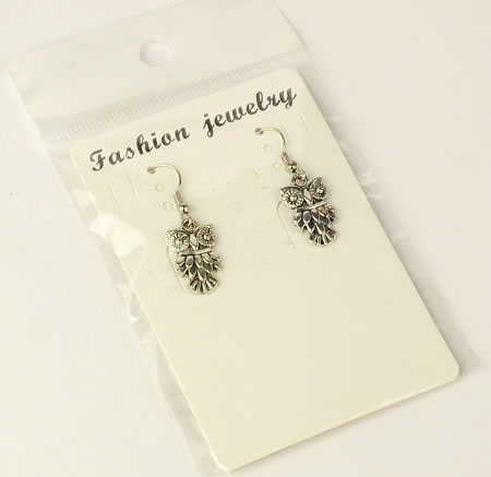 1 Paar oorbelletjes Uiltje Donker zilver