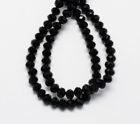Snoertje Facet Glas Diep Zwart 70 stuks