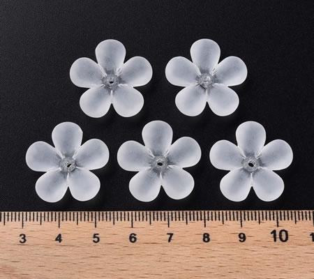10x Frosted bloemen 23 mm
