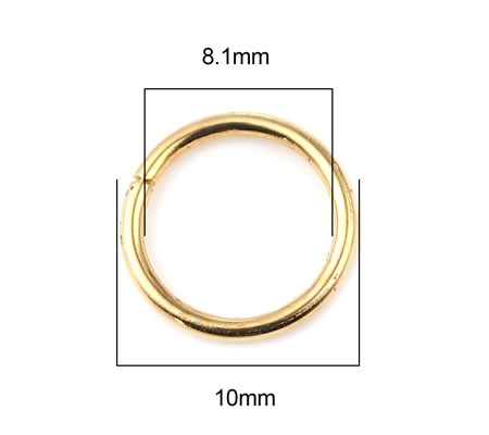 20 stuks Open ring Goudkleurig 10 x 1 mm