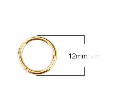 20 stuks Open ring Goudkleurig 12 x 1.5 mm