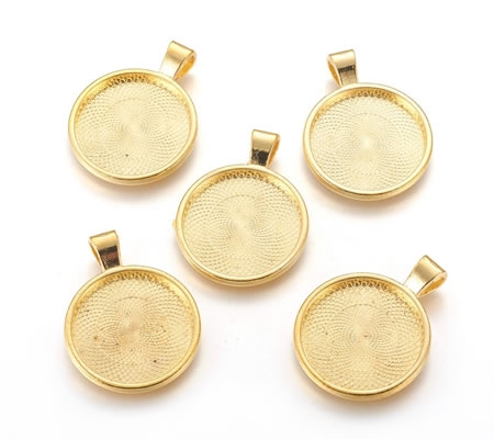 Cabochonhanger Goud 25mm