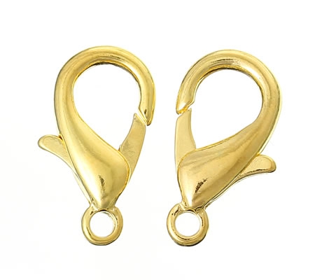 1 stuks Lobsterslotje Goudkleurig Groot 21 mm