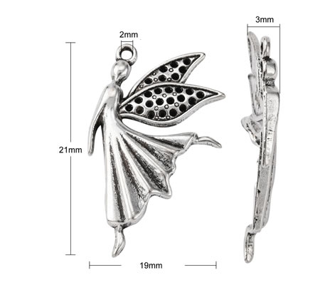 1x Bedel Engel/Elfje Donkerzilver