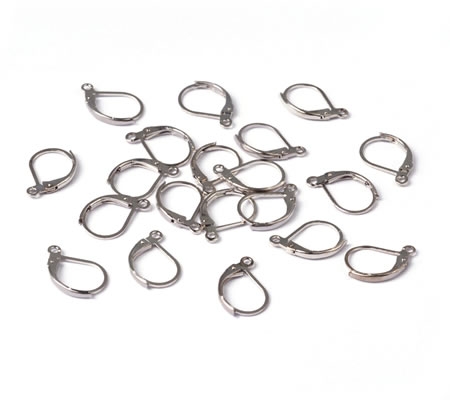 1 Paar oorbelhaakjes Donker zilver 10 x 15 mm