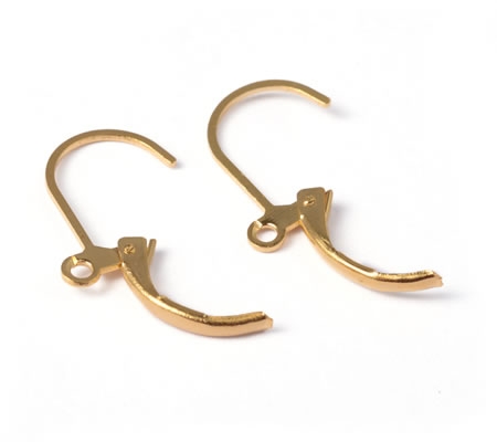 1 Paar oorbelhaakjes Goud 10 x 15 mm