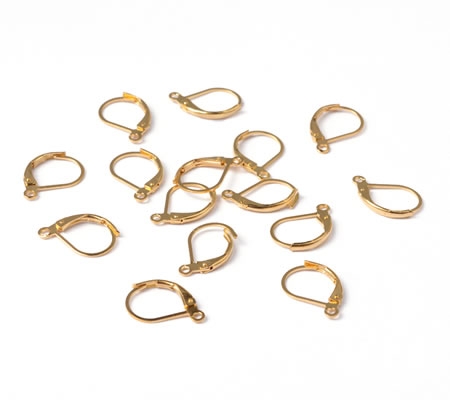 1 Paar oorbelhaakjes Goud 10 x 15 mm