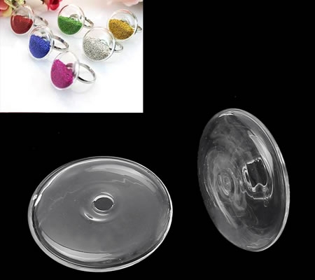 Glazen Holle Cabochon 30 mm Plat