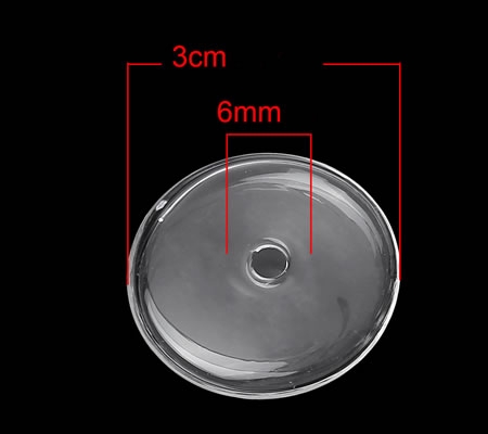 Glazen Holle Cabochon 30 mm Plat