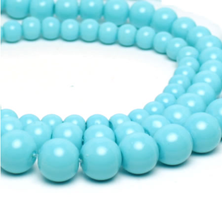 Snoertje Glaskralen Fel Turquoise