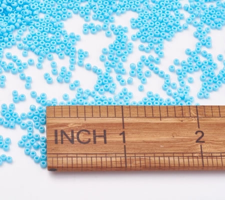 10 gram Japanse Glaskraaltjes Glans Licht Blauw