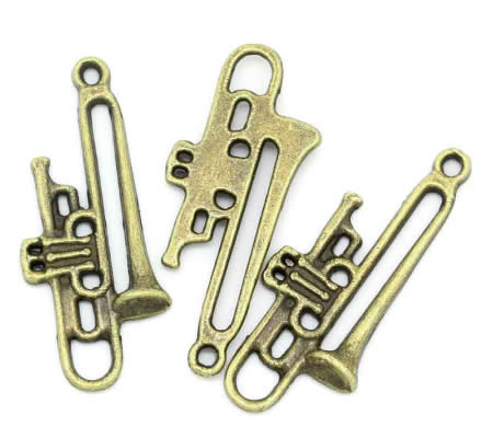 1x Trombone Bedeltje Brons