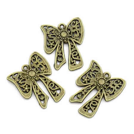 1x Bedel Strikje Brons 24 x 19 mm