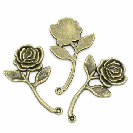 1x Bedel Roosje aan tak Brons