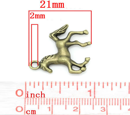 1x Bedeltje Paard/Veulen Brons