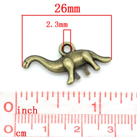 1x Bedeltje Dinosaurus Brons