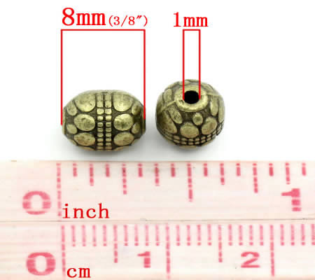 5x Bronzen Kraal 8 mm