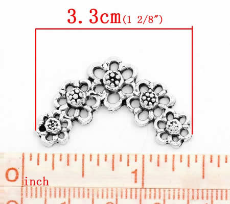 1x Connector Donker Zilver V-Vorm