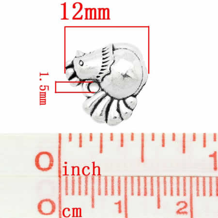 1x Bedeltje Kip Licht Zilver