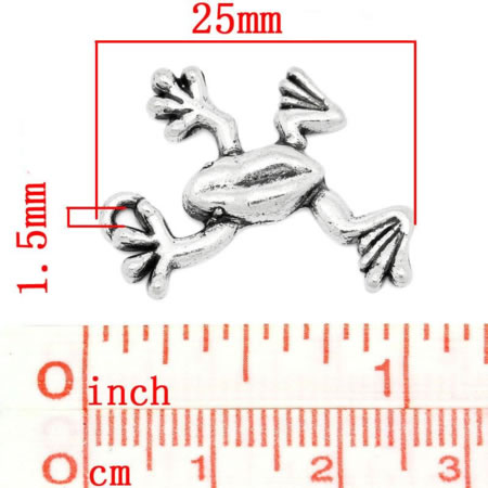 1x Bedeltje Kikkertje Donker Zilver