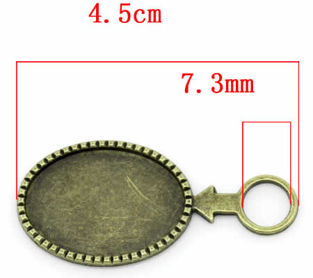 1x Cabochon hanger Brons
