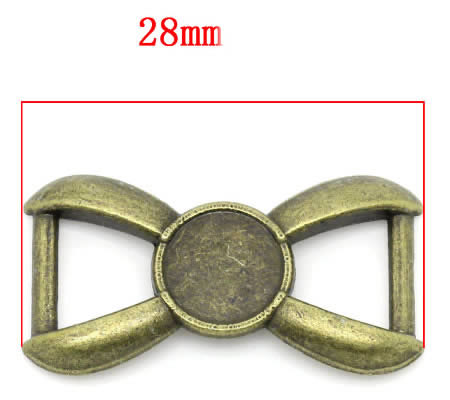 1x Cabochon Connector Brons voor armband
