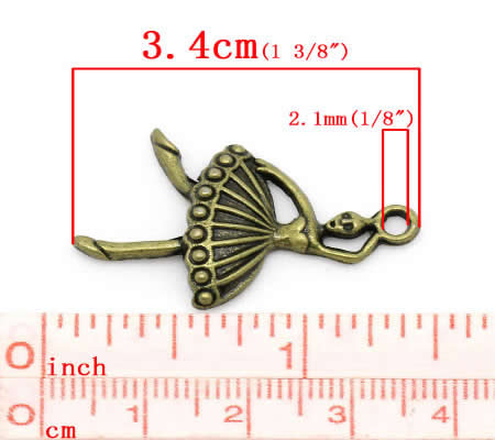 1x Bedeltje Ballerina Brons