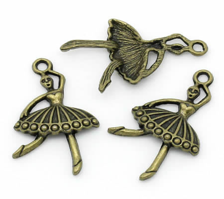 1x Bedeltje Ballerina Brons