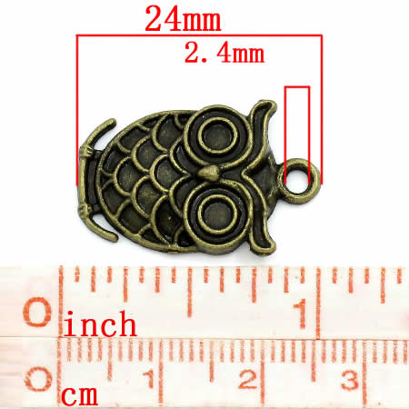 1x Bedel Uil Brons 24 x 16 mm