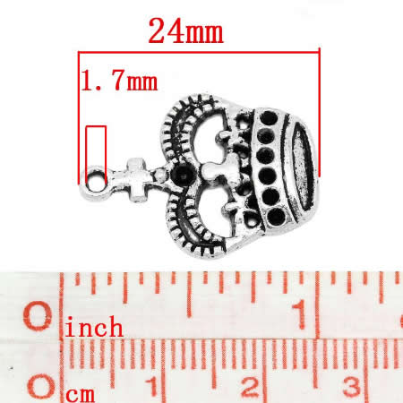 1x Bedel Kroontje Donker Zilver