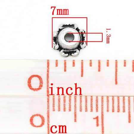 50x Kralenkapjes Donkerzilver