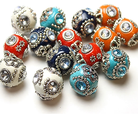 Indonesia Kraal Oranje 20x18mm Ovaal