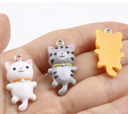 1x Bedel Kat Acryl Grijs