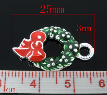 1x Kerst Bedeltje Krans Emaille