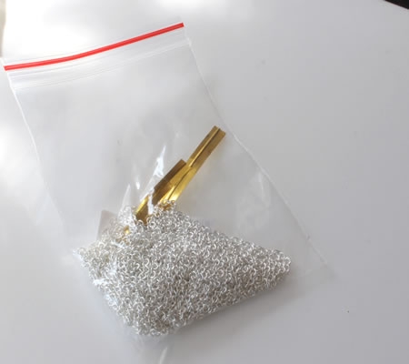 5 meter lichtzilveren ketting (fijn) 2 x 1.5 mm