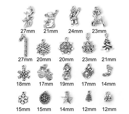 19 stuks kleine Kerstbedeltjes