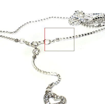 2x eindklem met oogje voor Strassband