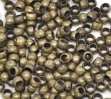 50 stuks Knijpkralen Brons 3.5 mm