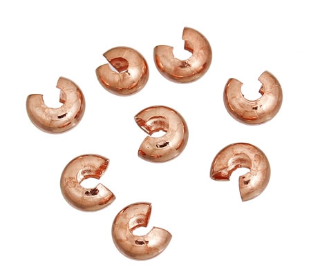 20 Afdekkralen voor knijpkraaltjes Donker Rosegold 5 mm