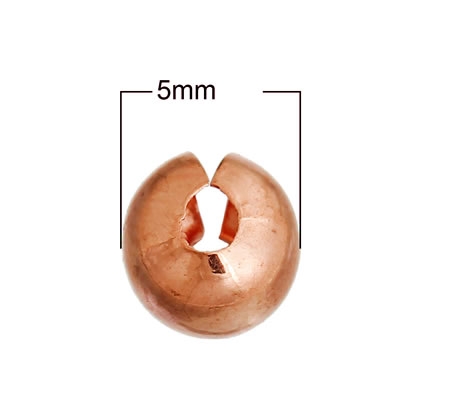 20 Afdekkralen voor knijpkraaltjes Donker Rosegold 5 mm